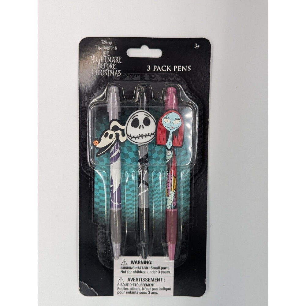 Disney Pen Set Of 3 Pack Nightmare Before Christmas Jack Sally Zero NEW